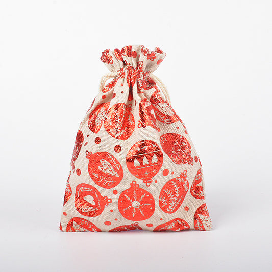Snowflake Elk Candy Cotton Linen Packaging Bag