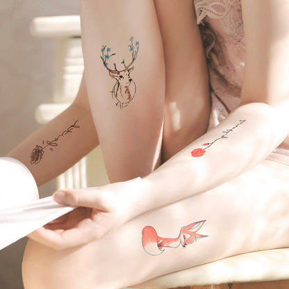 Wholesale small fresh tattoo stickers South Korea tattoo flowers eyebrow butterfly English cartoon face tattoo stickers 60