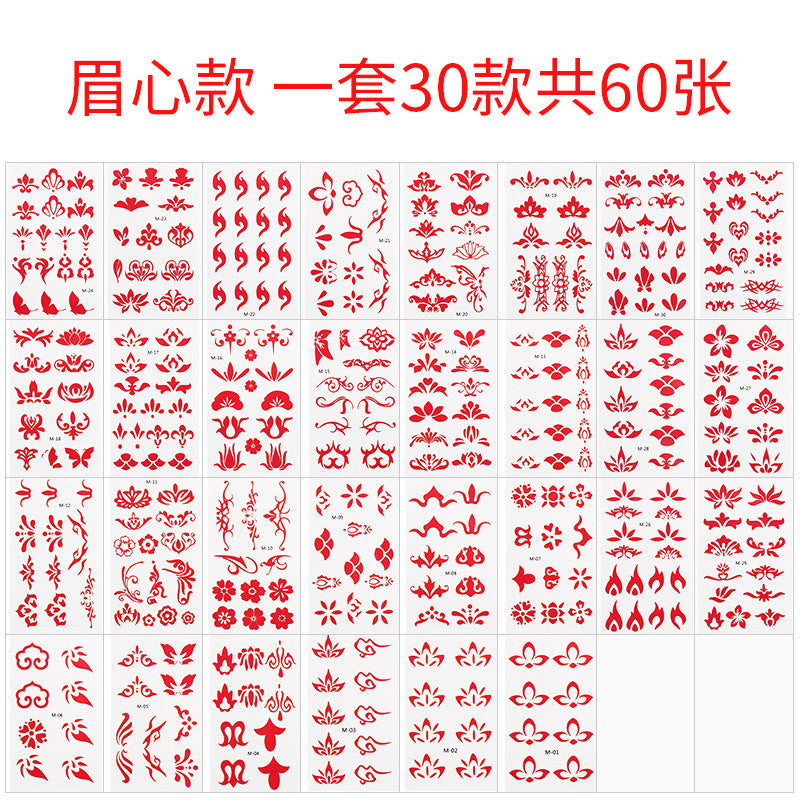 Wholesale small fresh tattoo stickers South Korea tattoo flowers eyebrow butterfly English cartoon face tattoo stickers 60
