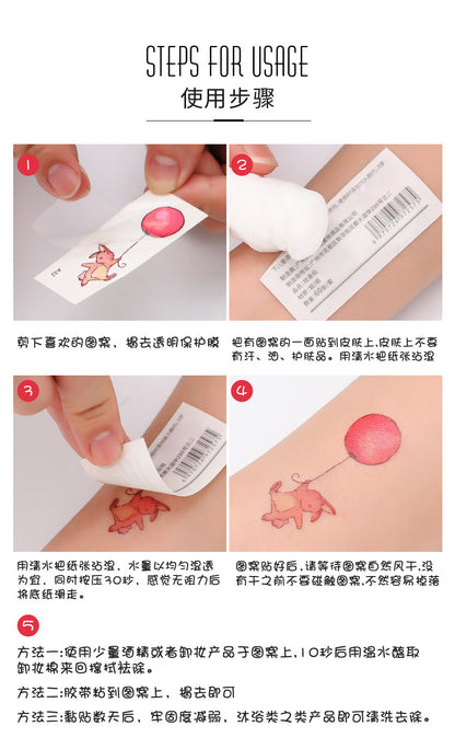 Wholesale small fresh tattoo stickers South Korea tattoo flowers eyebrow butterfly English cartoon face tattoo stickers 60
