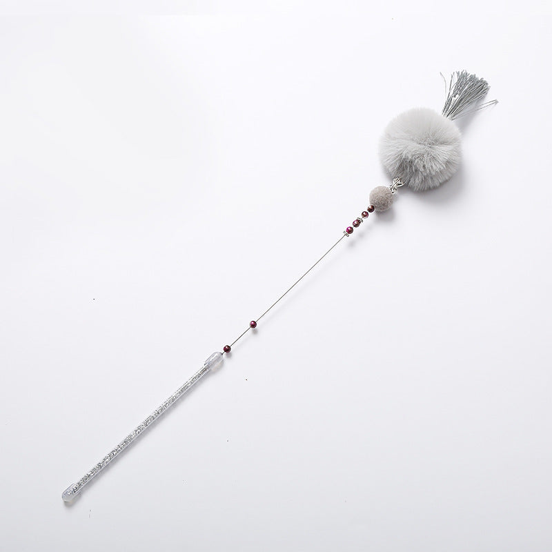 Colorful beaded cat stick