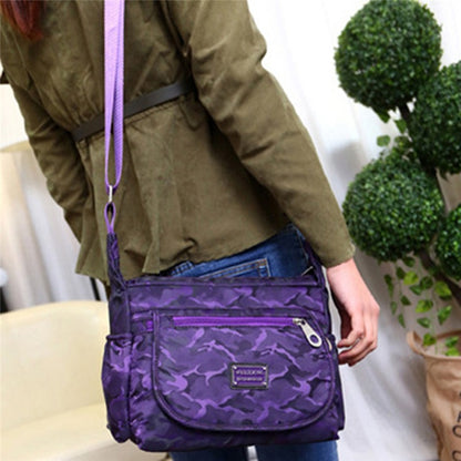 Casual Waterproof Nylon Printed Middle-Aged and Elderly Shoulder Bag Simple Cloth Bag Messenger Bag