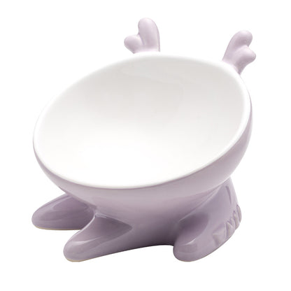 Ceramic pet bowl oblique mouth cat bowl
