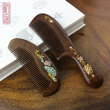 Sandalwood Comb for Meridian Scalp Massage, Anti-Static Hair Comb for Women, Medium-Tooth Volumizing Comb, Meridian Comb Gift Box