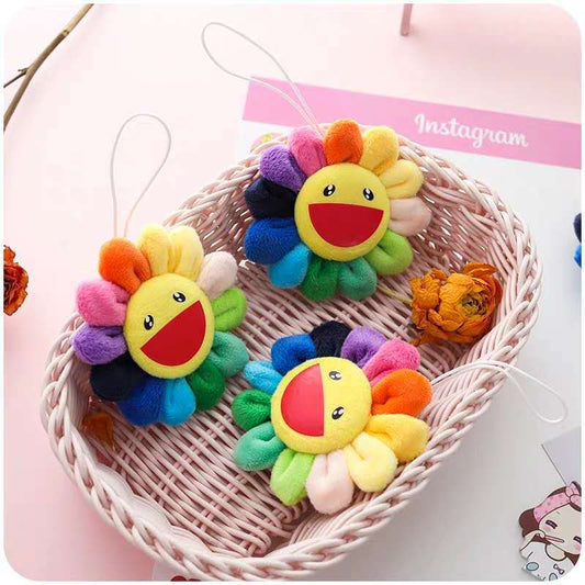 Korean Ins Sunflower Brooch Accessories Colorful Smiley Japanese Style Pendant Small Pin Clothes Bag and Other Decorations