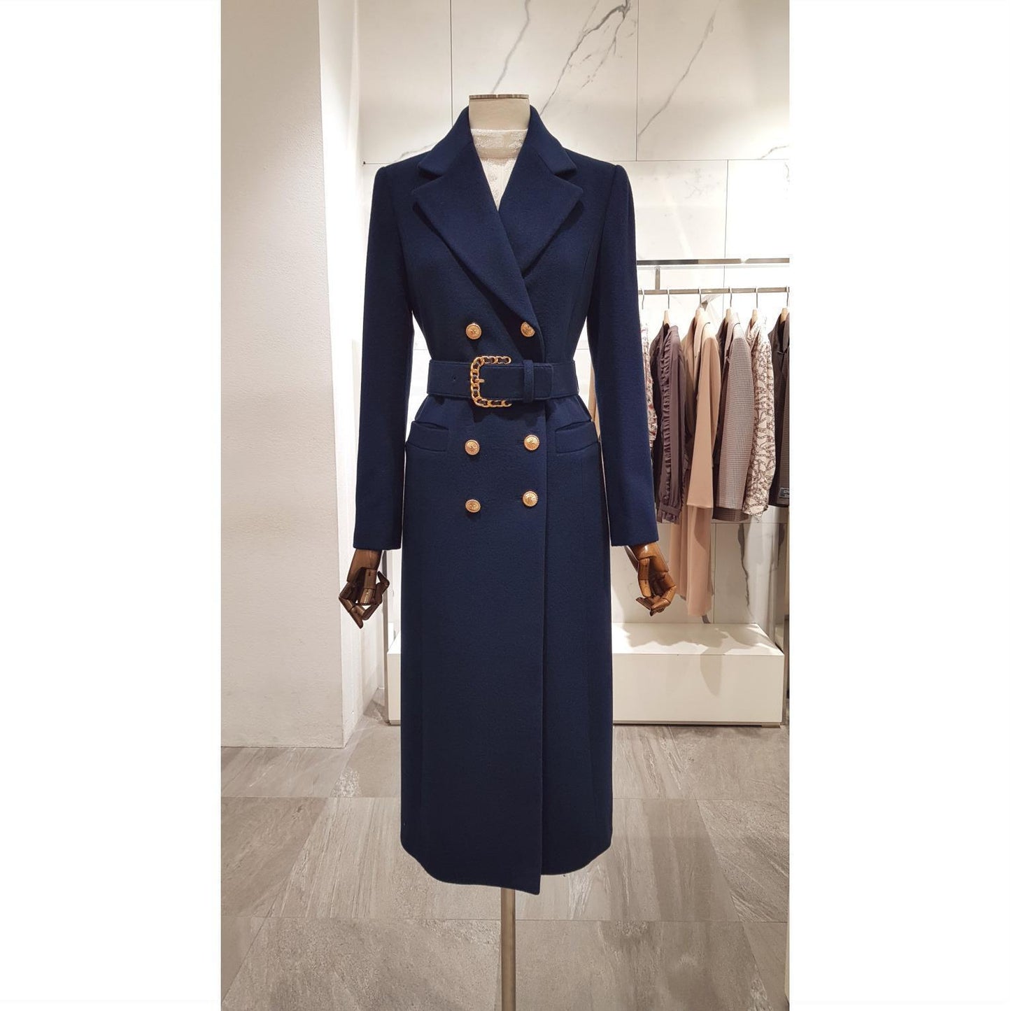 New fashion style long thick woolen coat