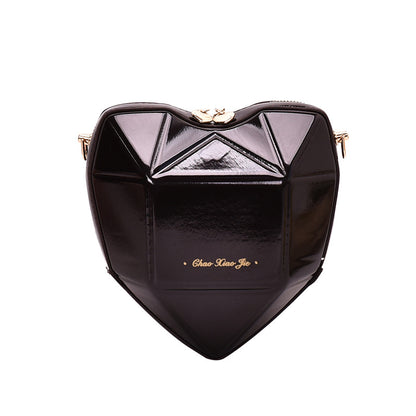 Geometric heart-shaped bag