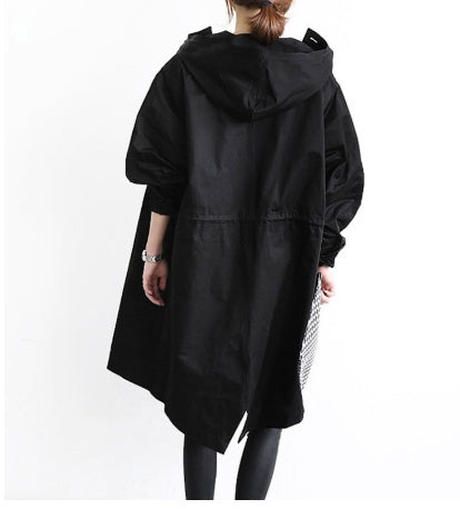 Korean Loose Solid Color British Trench Coat