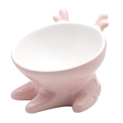 Ceramic pet bowl oblique mouth cat bowl