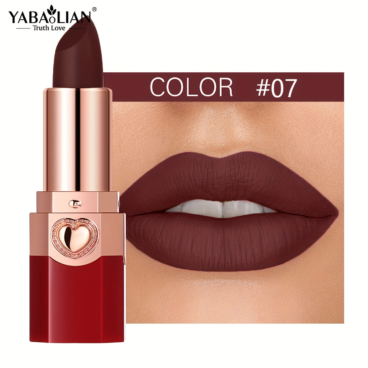 YABAOLIAN Lipstick 12 Colors Lipstick High Pigment Long Lasting Waterprrof Cosmetic Matte Lipstick