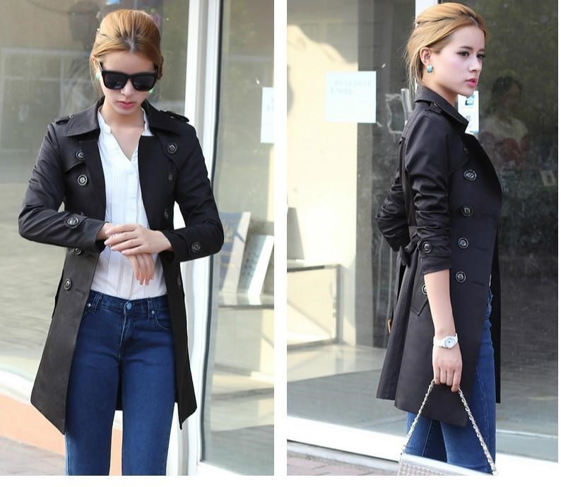 Spring And Autumn Women's Double-breasted Trench Coat Coat