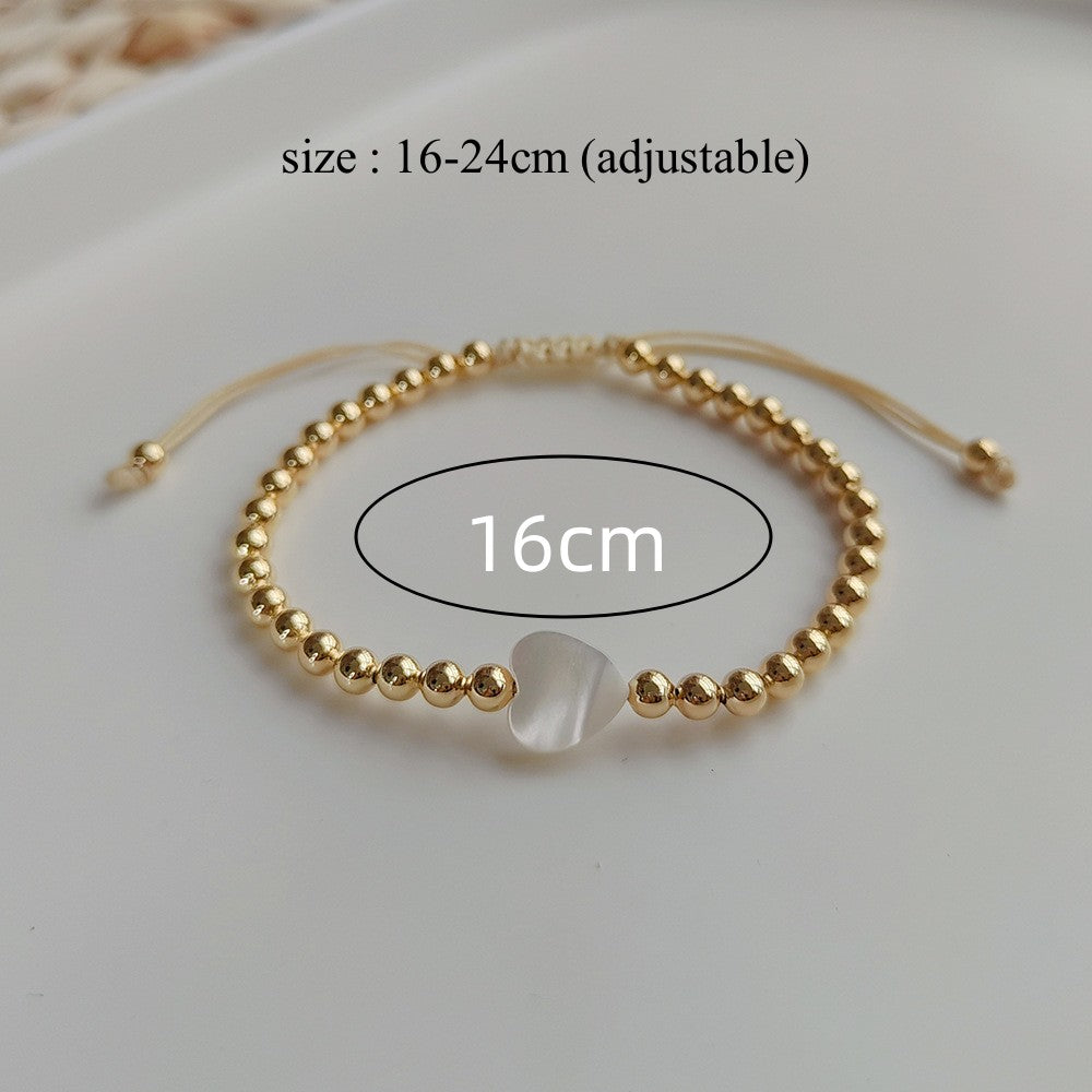 18K Plated Stackable Beads Stretch Elastic Bracelet Jewelry for Women - Adjustable, Comfortable, and Versatile Accessory - Perfect for Everyday Wear or as a Gift