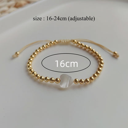 18K Plated Stackable Beads Stretch Elastic Bracelet Jewelry for Women - Adjustable, Comfortable, and Versatile Accessory - Perfect for Everyday Wear or as a Gift