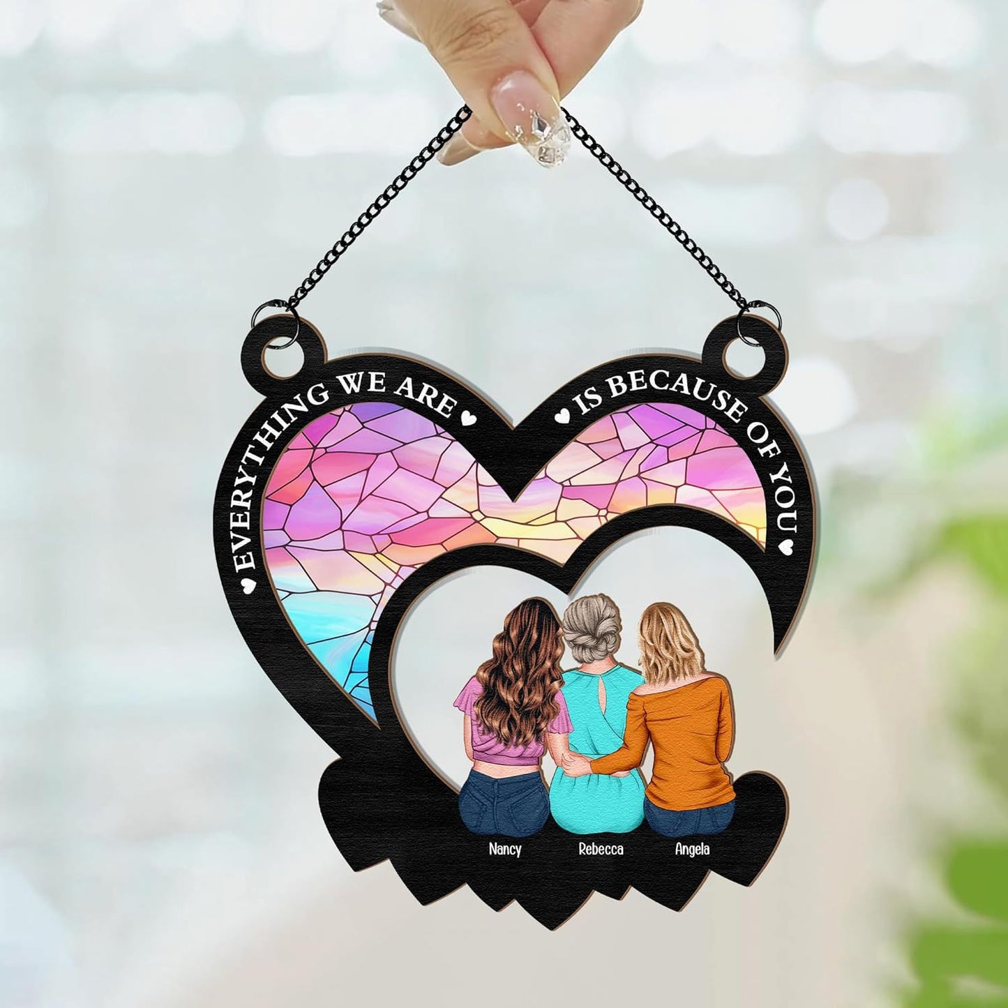 Mother's Day Decoration Gift Mother And Daughter Pendant On The Moon