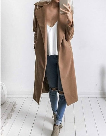 Mid-length woolen coat