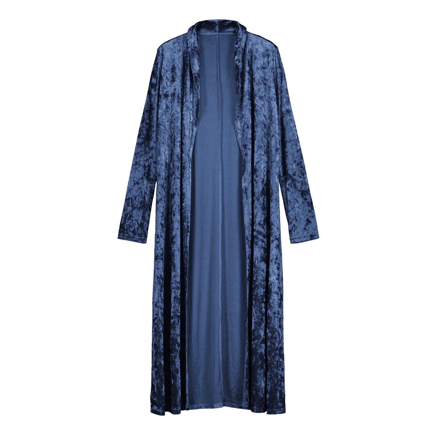 Long sleeve plus length velvet trench coat