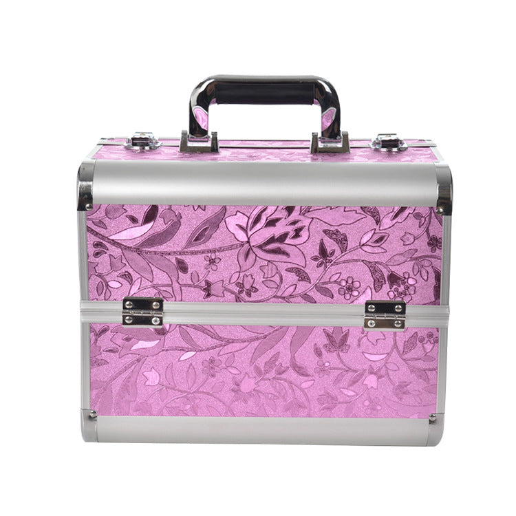 Manufacturer's Ready-Made Wholesale and Retail Professional Makeup Box, Beauty and Manicure Box, Double-Layer Large-Capacity Portable Makeup Box