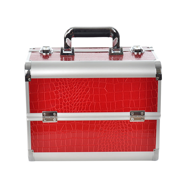 Manufacturer's Ready-Made Wholesale and Retail Professional Makeup Box, Beauty and Manicure Box, Double-Layer Large-Capacity Portable Makeup Box