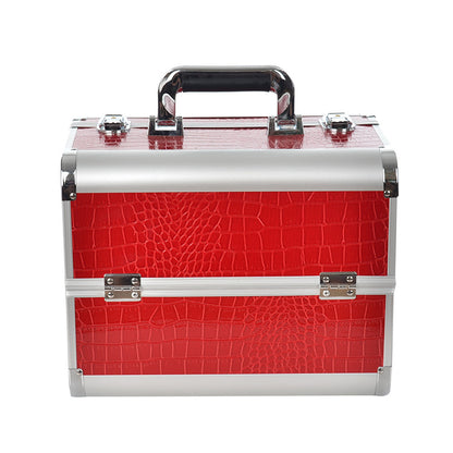 Manufacturer's Ready-Made Wholesale and Retail Professional Makeup Box, Beauty and Manicure Box, Double-Layer Large-Capacity Portable Makeup Box
