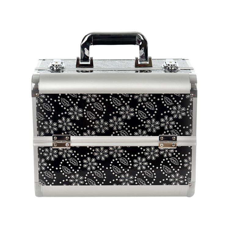 Manufacturer's Ready-Made Wholesale and Retail Professional Makeup Box, Beauty and Manicure Box, Double-Layer Large-Capacity Portable Makeup Box