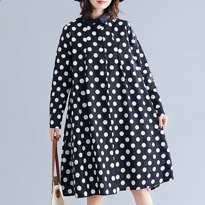 Loose long sleeve mid-length shirt