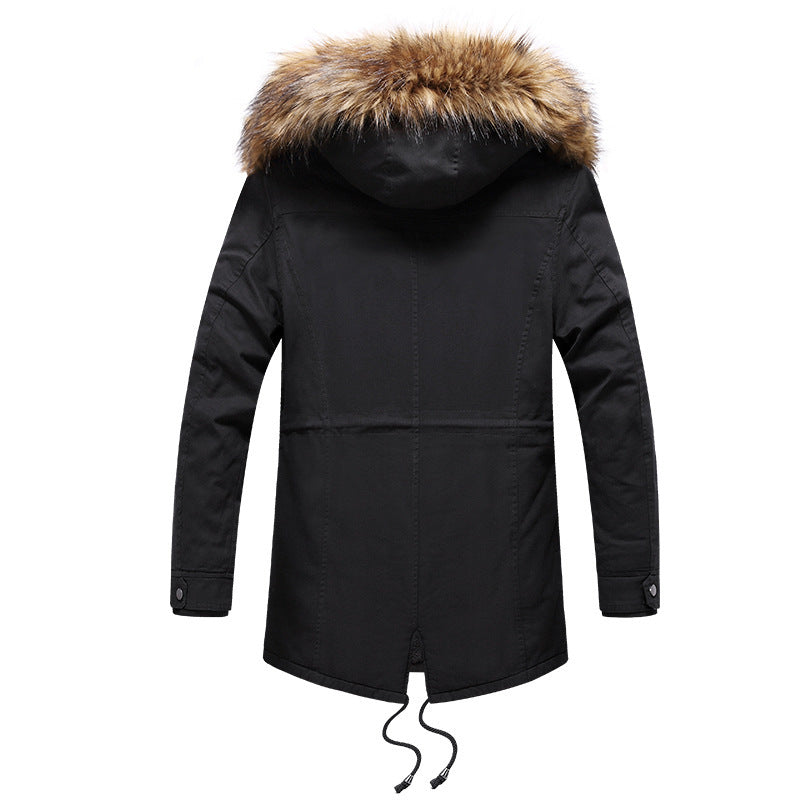 mittellanger, wattierter Trenchcoat für Herren