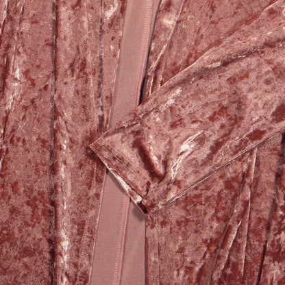 Long sleeve plus length velvet trench coat