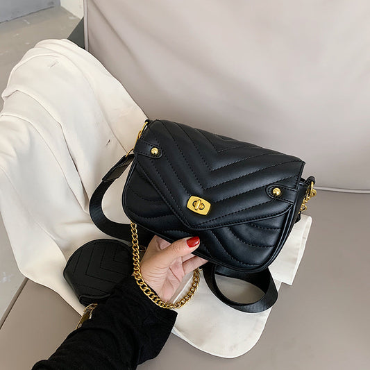 Small Fragrance Style Popular High-End Sense Chain Messenger Bag