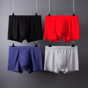 Men's cotton underwear plus size fat guy boxers breathable 3D seamless sexy youth cotton red boxers