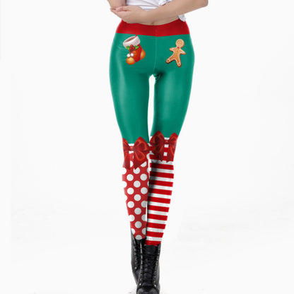 Sexy Slim-fit Straight-leg Tight Leggings For Women Featuring 3D Printed Character Designs