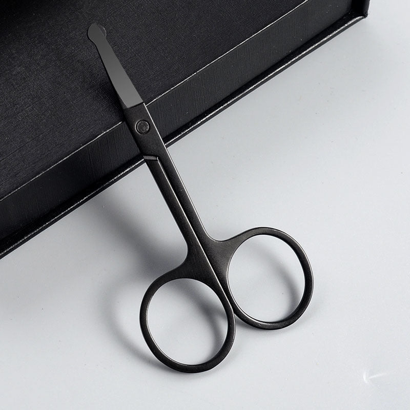 Nose Hair Scissors Mini Stainless Steel Round Head Beauty Trimmer Nose Hair Trimmer Portable Ergonomics Nose Hair Cutter