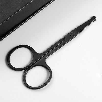Nose Hair Scissors Mini Stainless Steel Round Head Beauty Trimmer Nose Hair Trimmer Portable Ergonomics Nose Hair Cutter