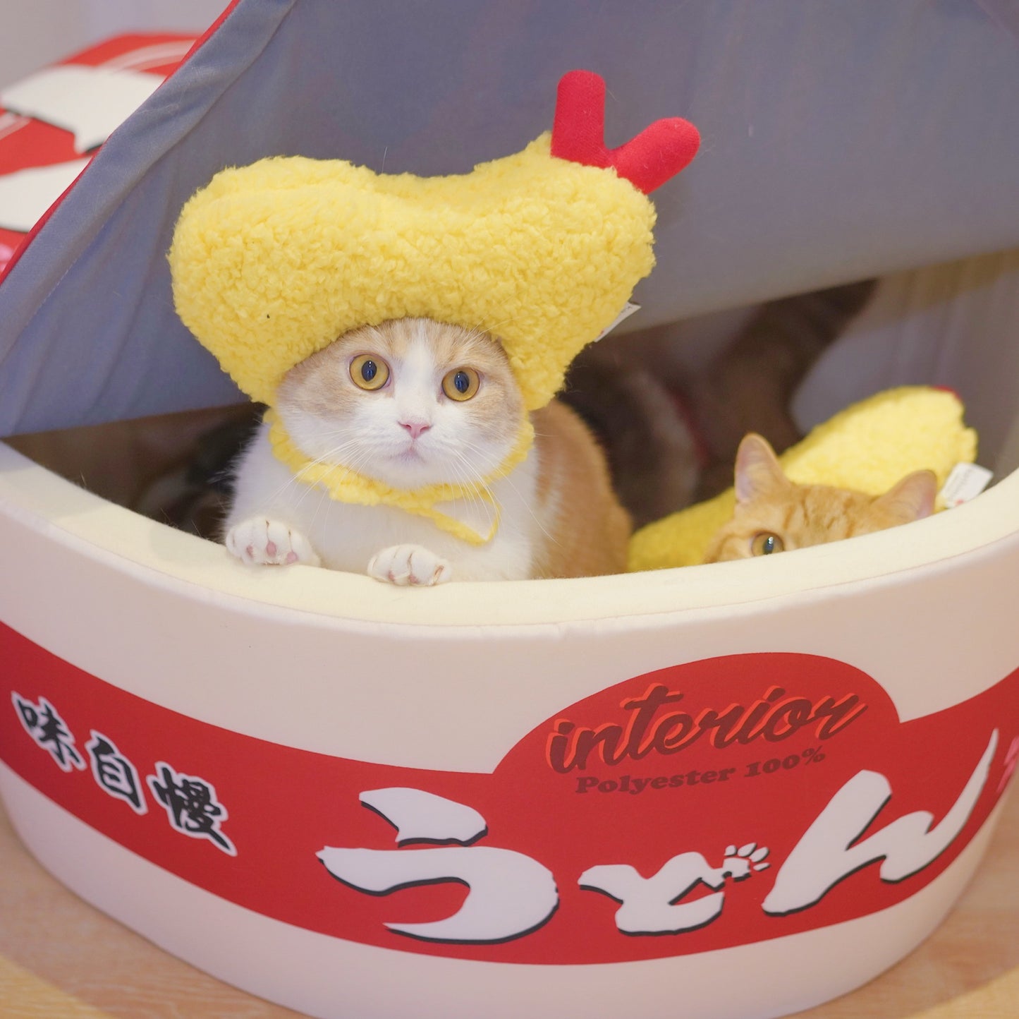 Tempura hat fried shrimp headgear