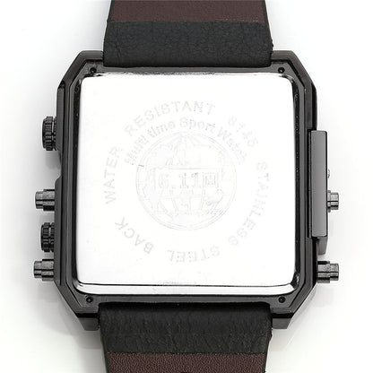 611 date 8145 countdown waterproof backlight luminous double display electronic watch