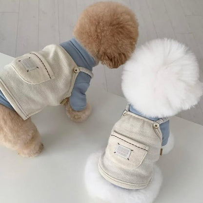 Puppy Clothes Fahion Solid-colour Corduroy Pet Vest For Teddy Dog Winter Casual Halter For Schnauzers Warm Clothing Pet Supplies