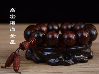 Zambian Blood Sandalwood Buddhist Bead Bracelet, Old Material, Small-Leaf Rosewood, High-Density Golden Star, Wholesale Prayer Bead Wooden Bracelet, Cultural and Artistic Crafts Manufacturer