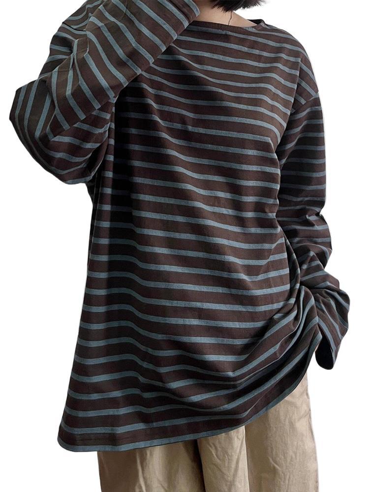 Vintage Striped Long-sleeve T-shirt Base Layer Top