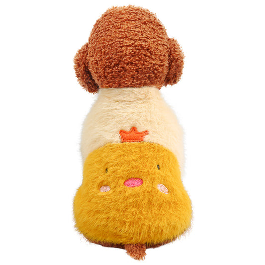 New pet clothing plush animal crew neck sweater