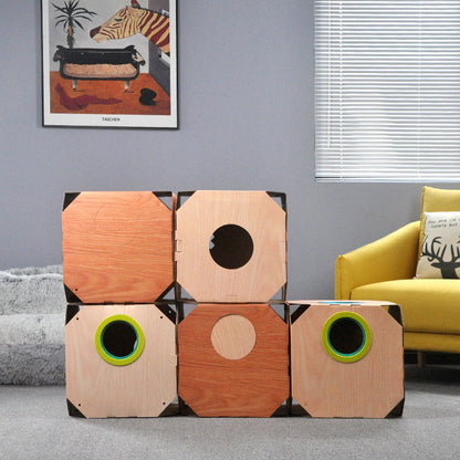 DIY Multipurpose Cat Hiding Box Toys with Cardboard Hair Removal