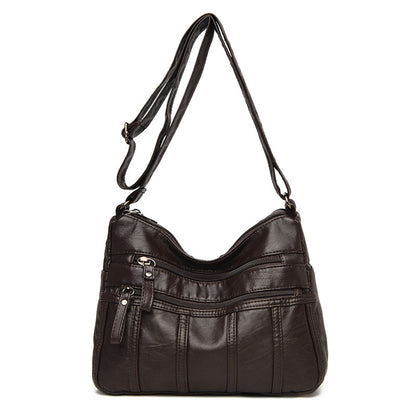 New Trendy Soft Leather Multilayer Messenger Bag