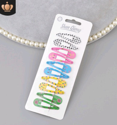 Children's water drop BB clip 5 cm solid color thick BB clip star love printing BB clip Liu seaside clip