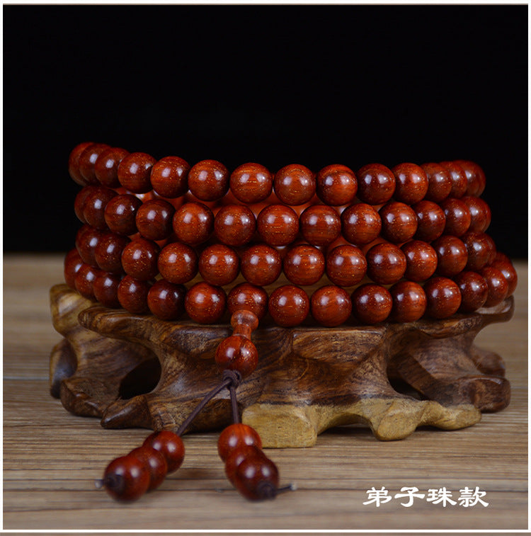 Zambian Blood Sandalwood Buddhist Bead Bracelet, Old Material, Small-Leaf Rosewood, High-Density Golden Star, Wholesale Prayer Bead Wooden Bracelet, Cultural and Artistic Crafts Manufacturer