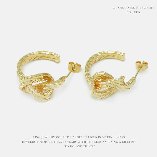 Fashionable Earrings, Irregular Personality Twist Wheat Ears