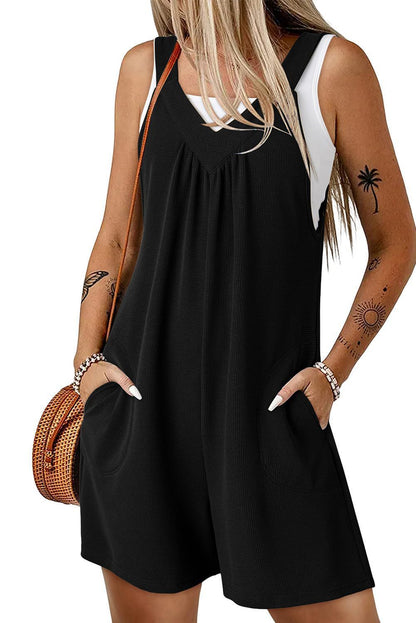 Women's Knitted Side-pocket Overalls