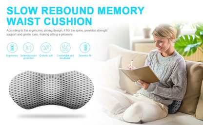 Premium Memory Foam Lumbar Support Pillow - Ergonomic Back Pain Relief for Office Chair, Car Seat & Home - Orthopedic Lower Back Cushion