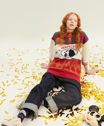 Women's Color Matching Padded Warm Sweater