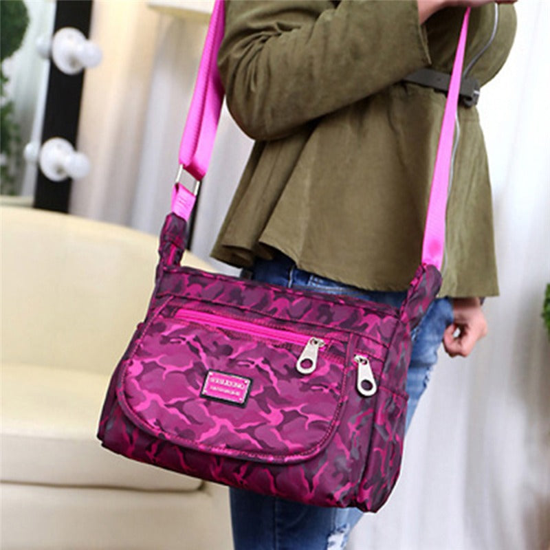 Casual Waterproof Nylon Printed Middle-Aged and Elderly Shoulder Bag Simple Cloth Bag Messenger Bag