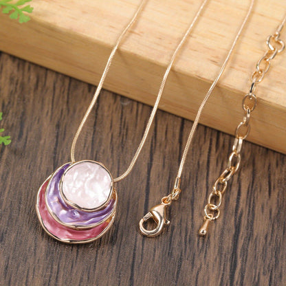 1pc Elegant Blue Enamel Pendant Necklace for Men - Zinc Alloy with Golden Accents, Twisted Rope Chain Design, Sophisticated Accessory for Formal or Casual Attire