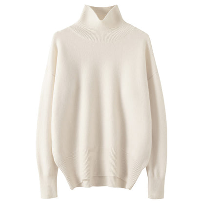 Women's High-neck Pure Wool Sweater Extra-thick Cashmere