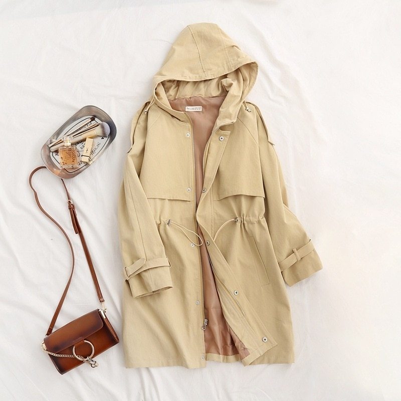 Women's new windbreaker trench coat